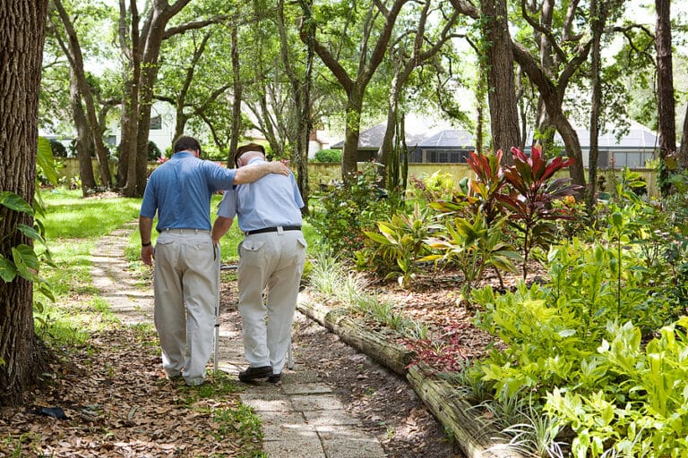 Home care can help aging senior get out and safely enjoy the park and other activities.