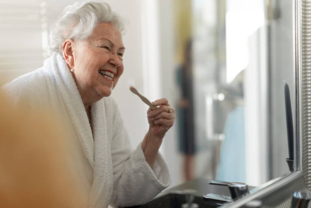 Personal care at home supports seniors with daily oral hygiene when brushing becomes difficult